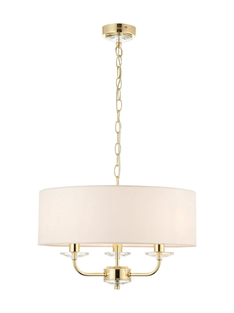 Gallery Home brushed brass 3-light pendant light British product