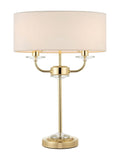 Gallery Home Nixon brass table lamp with vintage silk shade - British brand