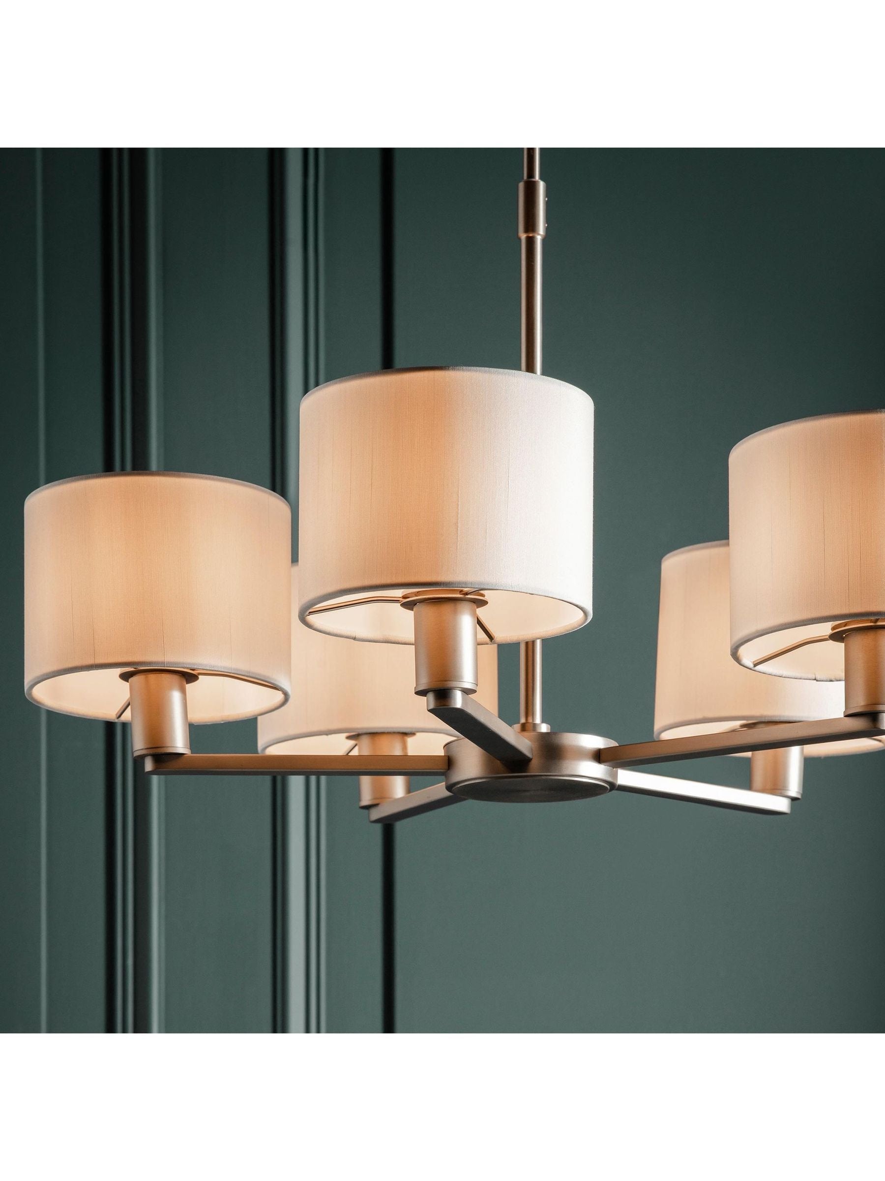 Gallery Home Dalvin matt nickel 5-light pendant (British brand)