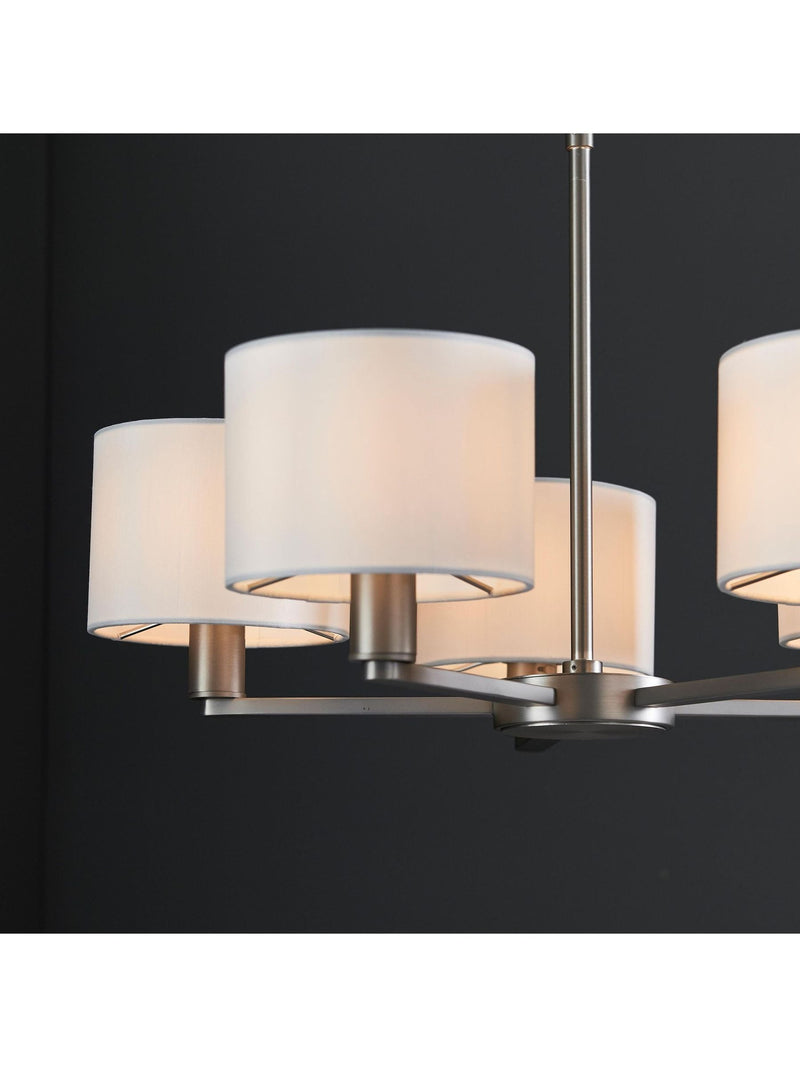 Gallery Home Dalvin matt nickel 5-light pendant (British brand)