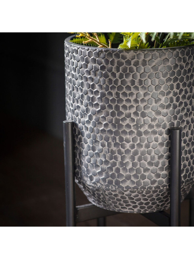 Gallery Home Amery metal planter honeycomb design - British product