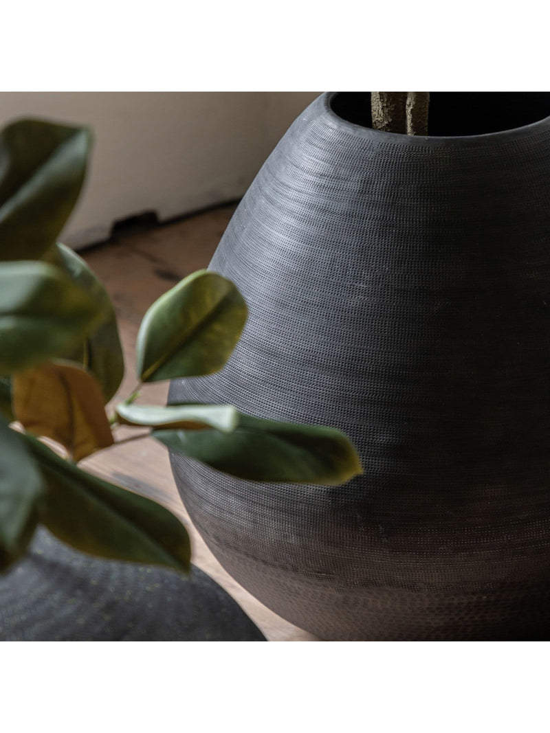 Gallery Home Black Artisan Metal Chatai Vase 46cm - British product