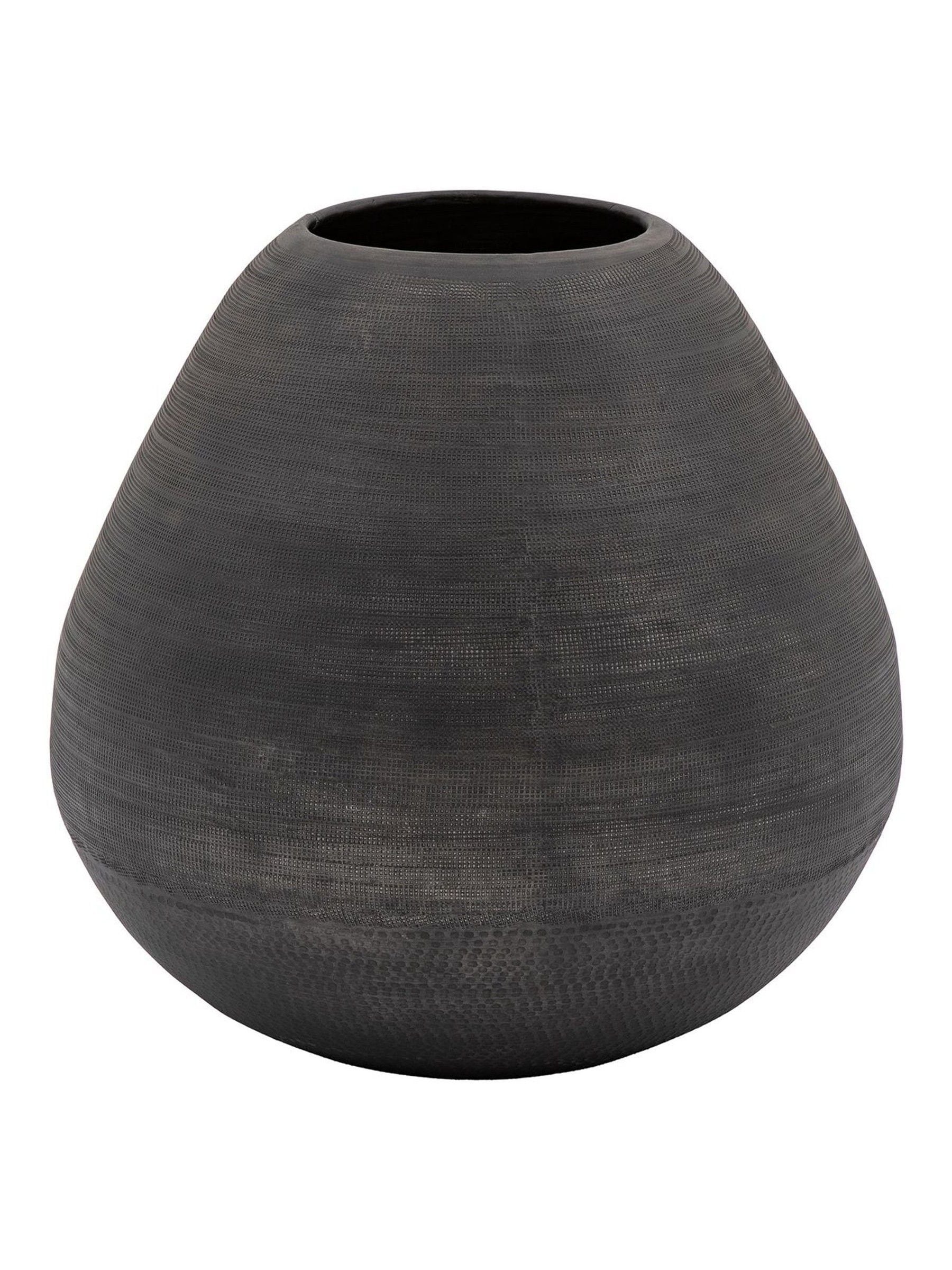 Gallery Home Black Artisan Metal Chatai Vase 46cm - British product