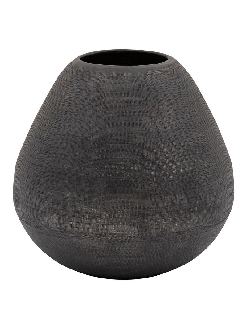 Gallery Home Black Artisan Metal Chatai Vase 46cm - British product