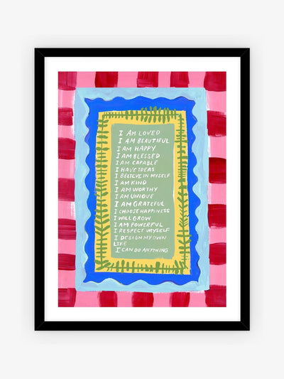 Next Eleanor Bowmer Red & Blue I Can Do Anything Framed Art Print 42cm x 32cm- Buy online at McGrocer