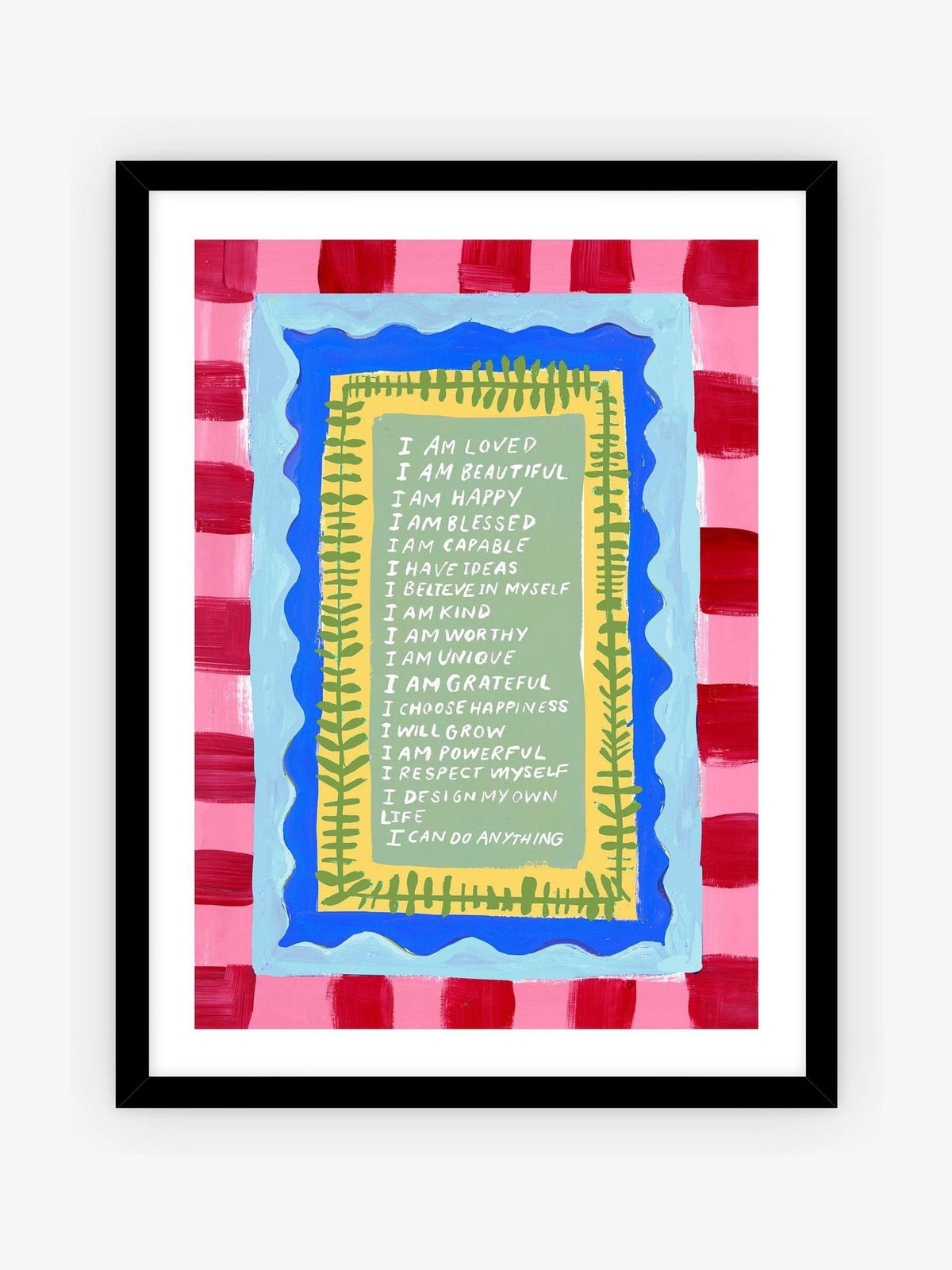 Eleanor Bowmer Red & Blue I Can Do Anything Framed Art
