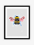 Eleanor Bowmer Black Manchester Bee Framed Art 42x32cm - British product