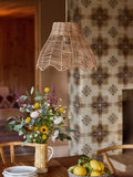 FatFace natural rattan scalloped edge light shade, UK version