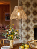 FatFace natural rattan scalloped edge light shade, UK version