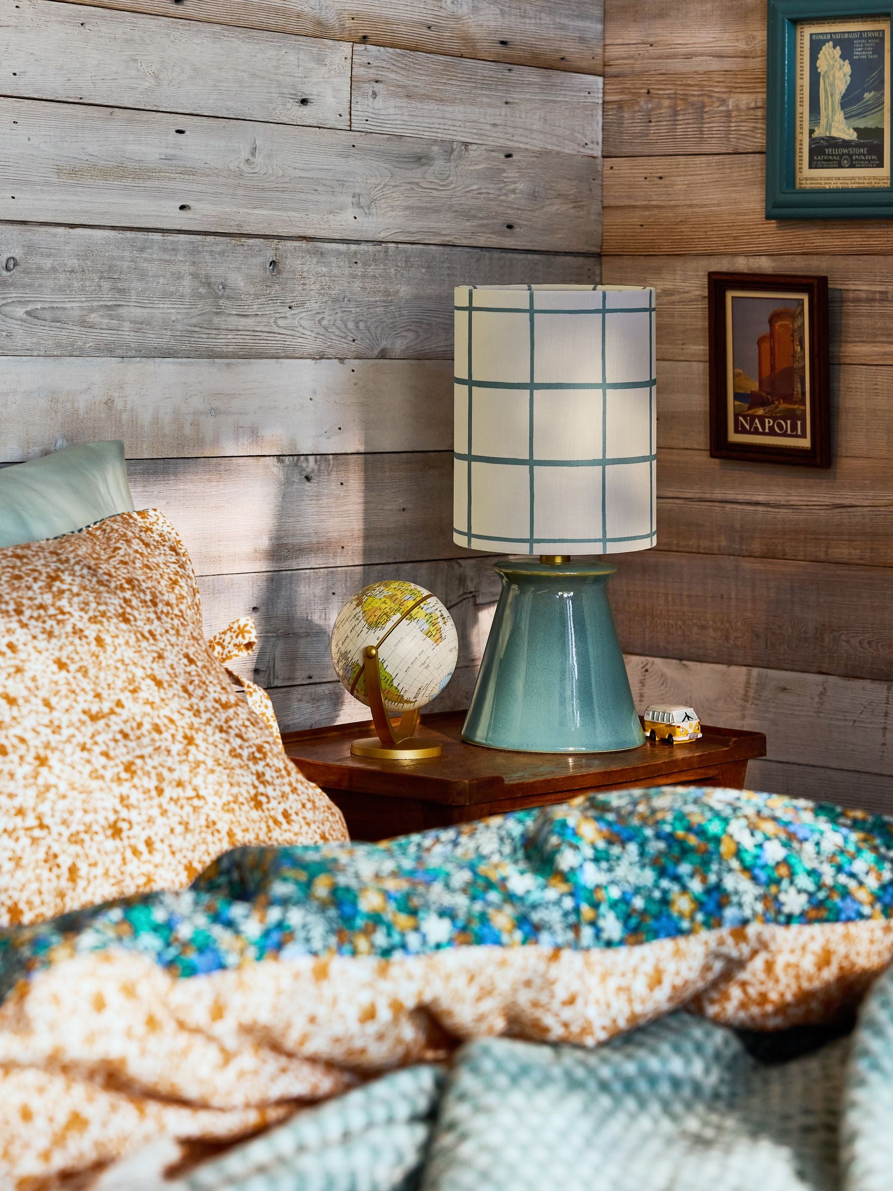 FatFace teal blue table lamp, UK version