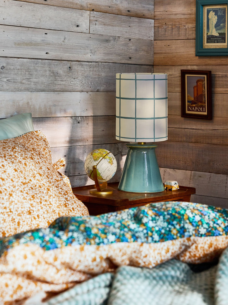 FatFace teal blue table lamp, UK version
