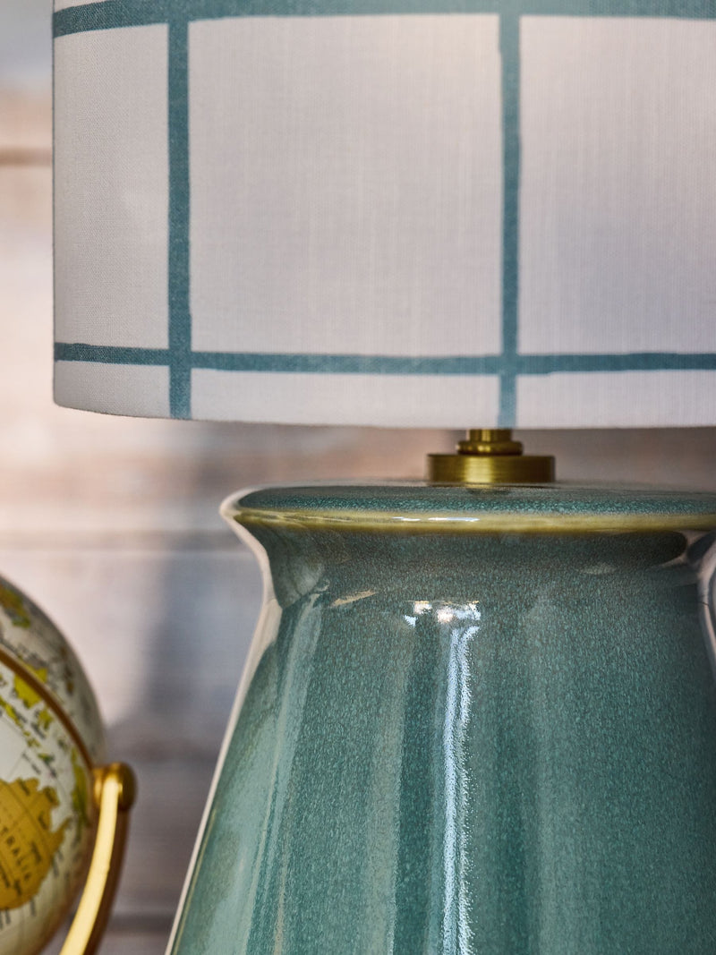 FatFace teal blue table lamp, UK version