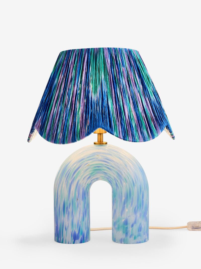 Eleanor Bowmer confetti glass table lamp blue green, imported from the UK