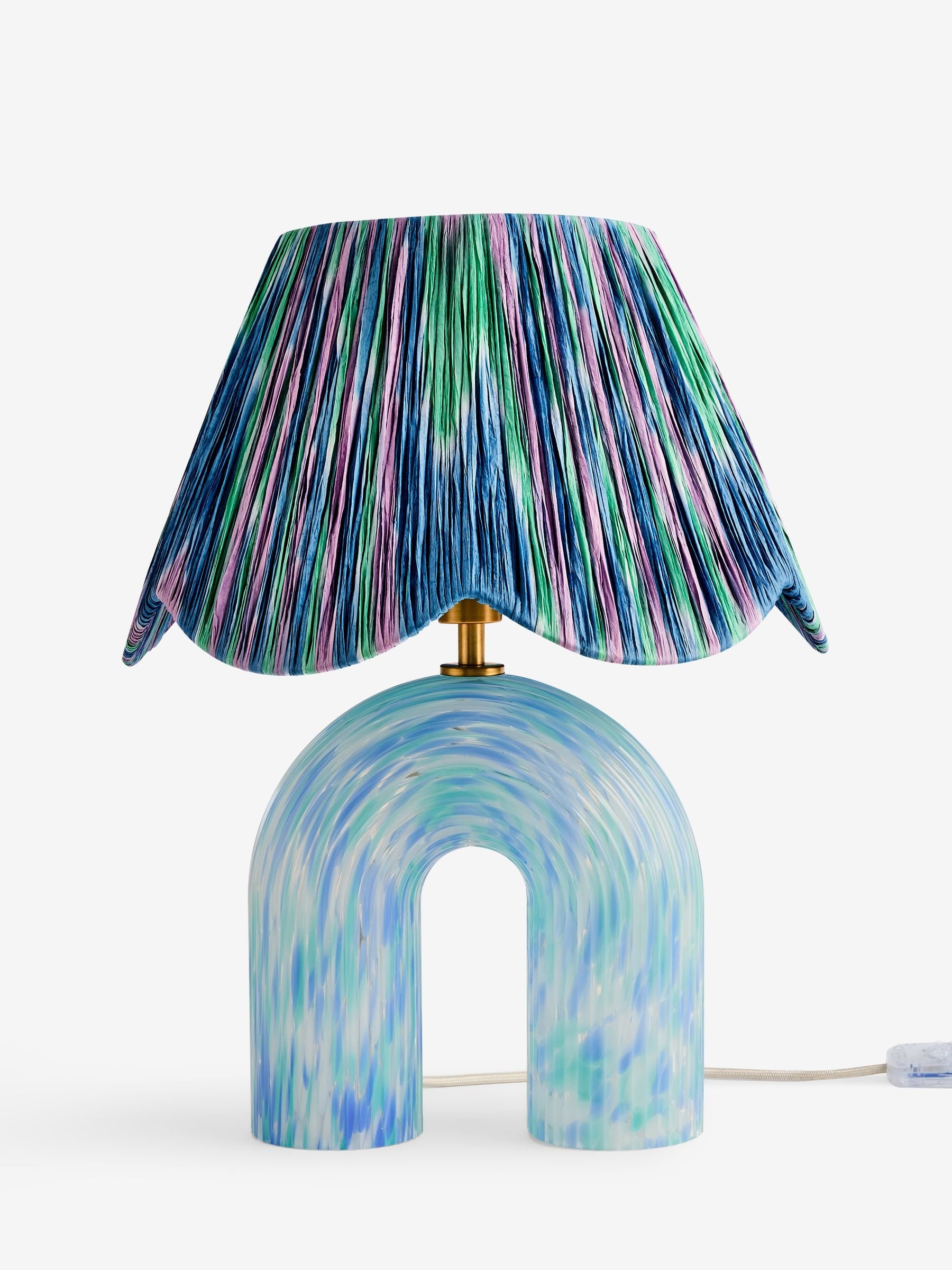 Eleanor Bowmer confetti glass table lamp blue green, imported from the UK