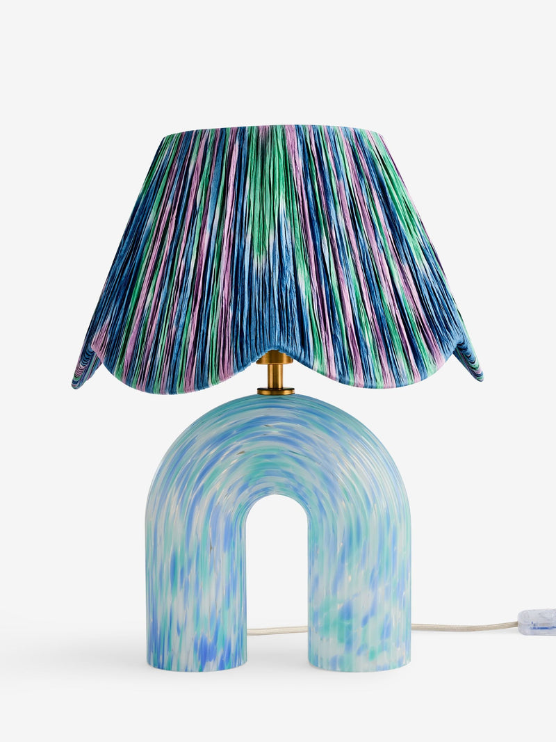Eleanor Bowmer confetti glass table lamp blue green, imported from the UK
