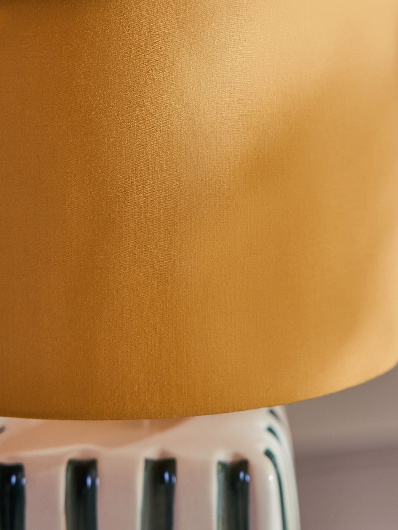 FatFace ceramic stripe table light orange white, UK version