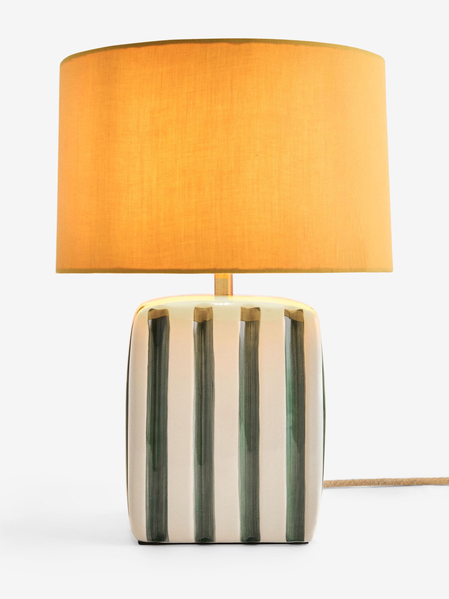 FatFace ceramic stripe table light orange white, UK version