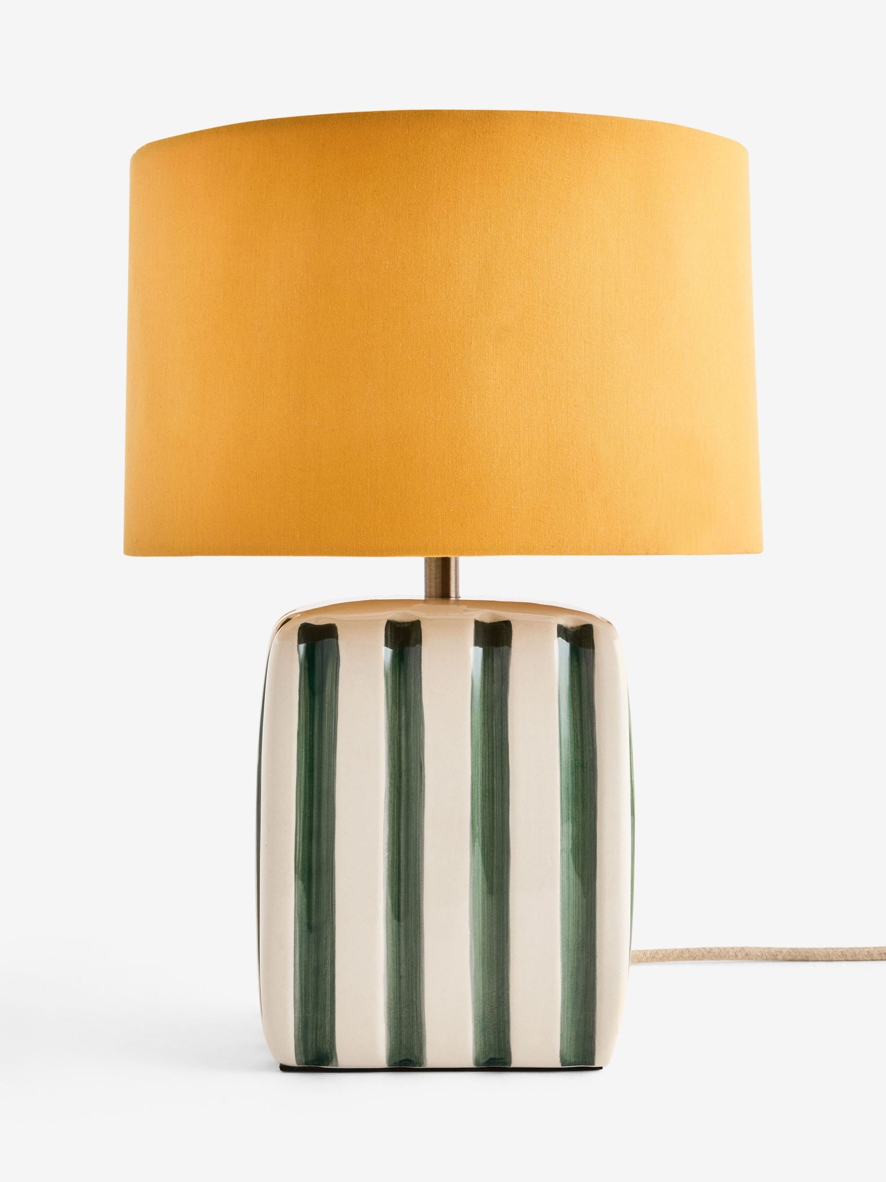 FatFace ceramic stripe table light orange white, UK version