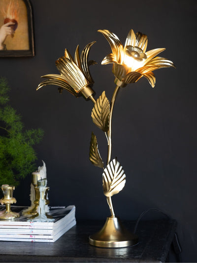 Next Rockett St George Brass Margot Flower Table Lamp 51cm- Buy online at McGrocer