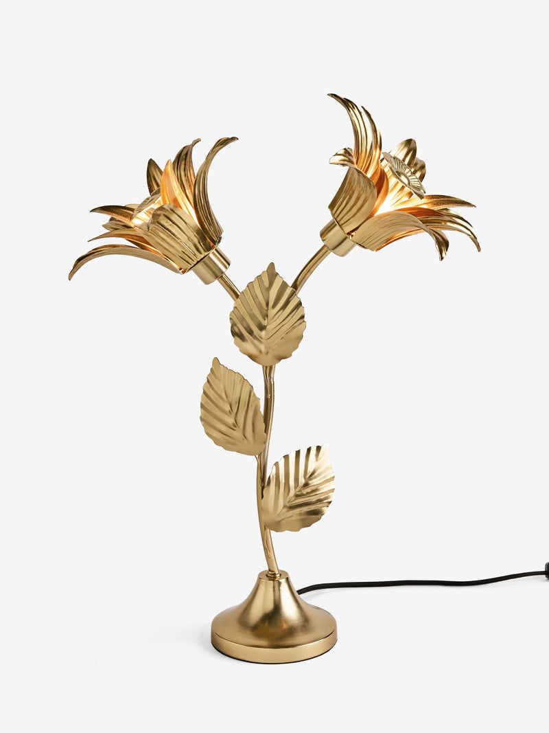 Rockett St George Brass Margot Flower Table Lamp 51cm (British brand)