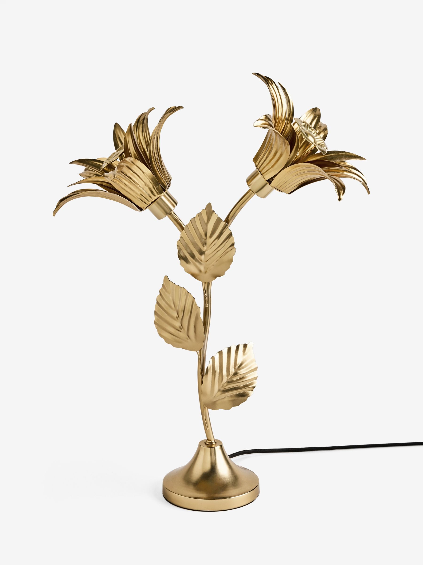 Rockett St George Brass Margot Flower Table Lamp 51cm (British brand)