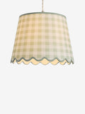 Jojo Maman Bébé green ecru gingham scallop ceiling shade 30.5cm (British brand)