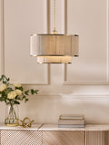 Lipsy cream wrapped two-tier easyfit lamp shade, imported from the UK