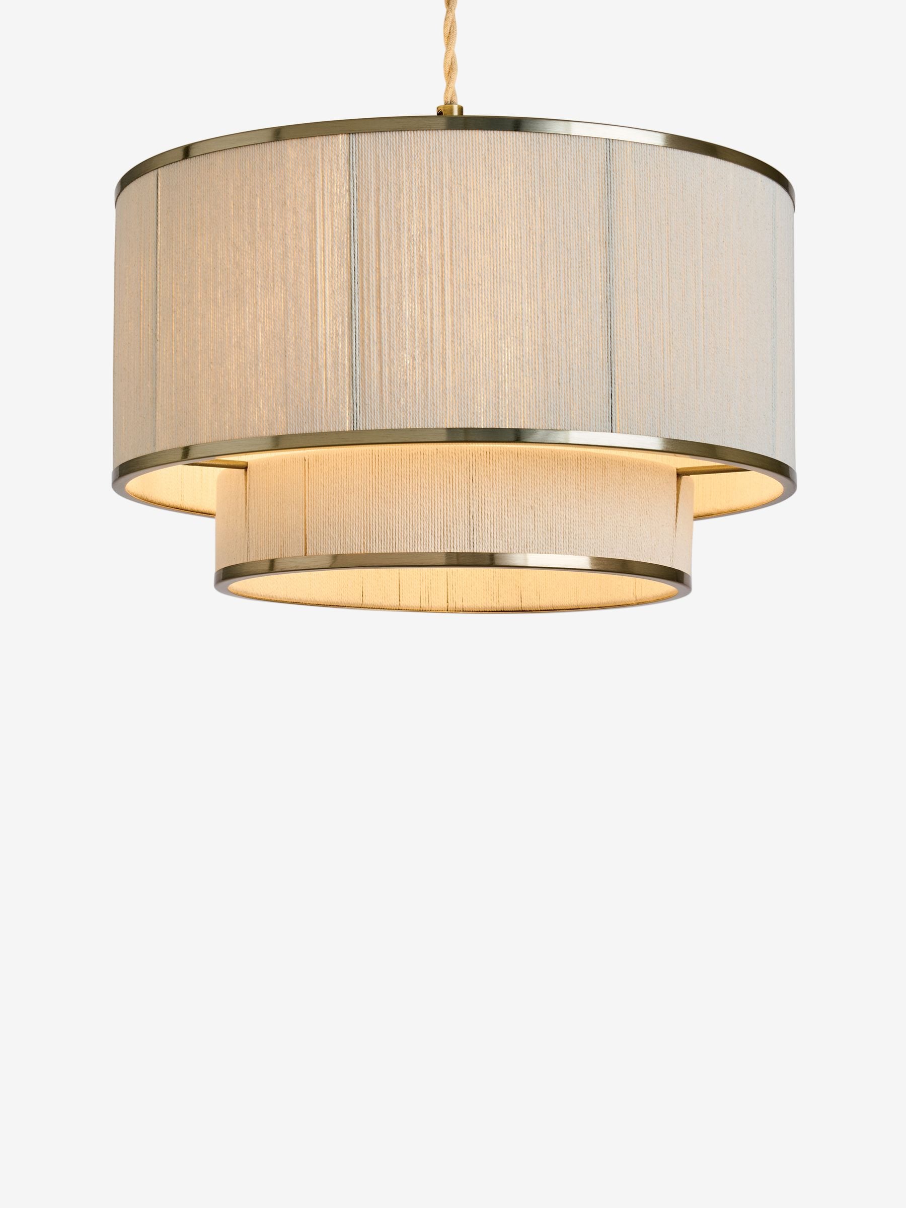Lipsy cream wrapped two-tier easyfit lamp shade, imported from the UK