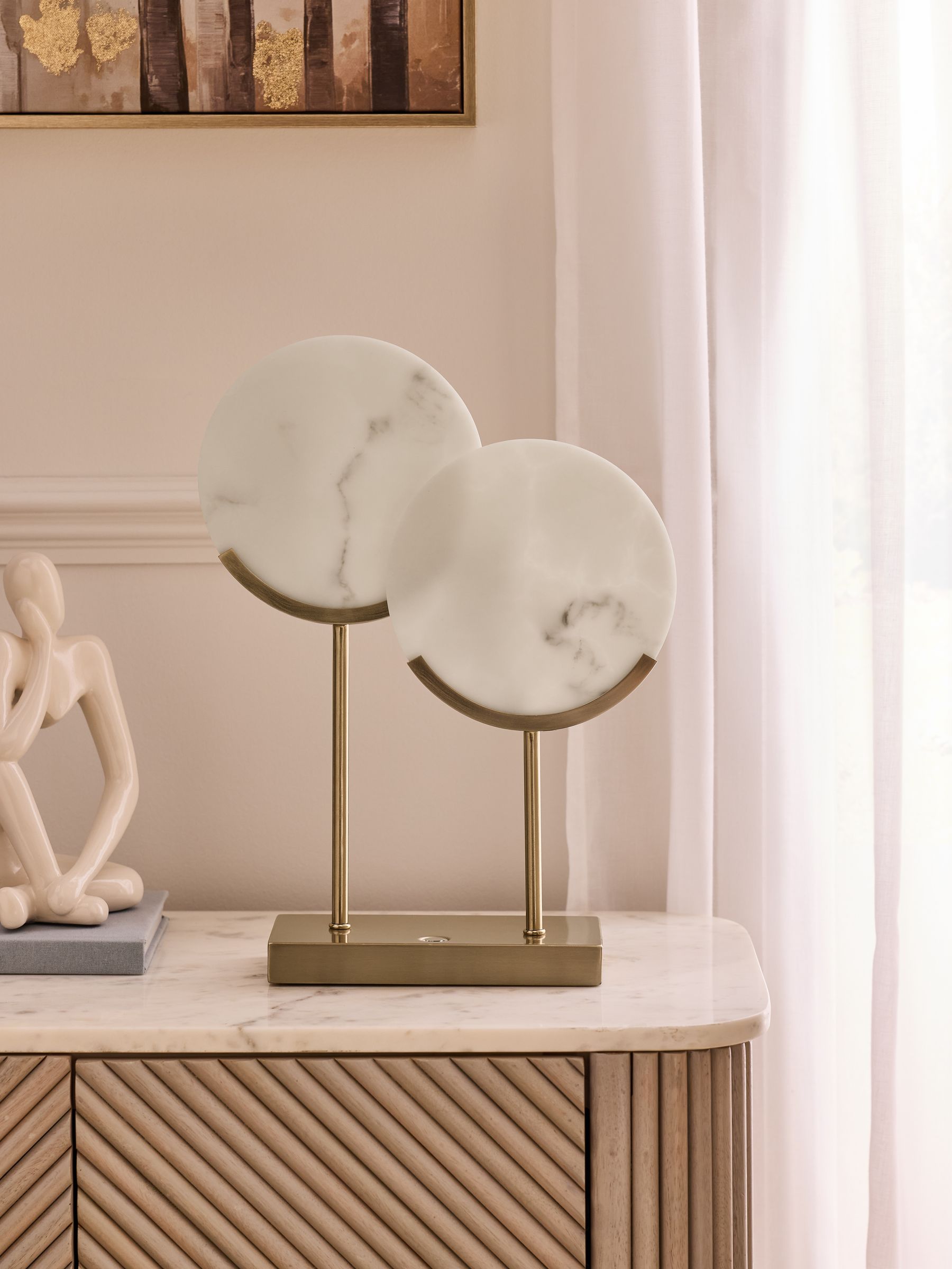 Lipsy marble effect disc table lamp 37.8cm (British brand)