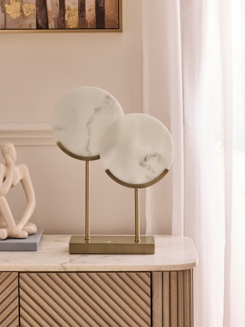 Lipsy marble effect disc table lamp 37.8cm (British brand)