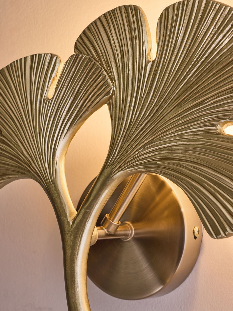 Lipsy wall lamp brass ginkgo leaf - British product