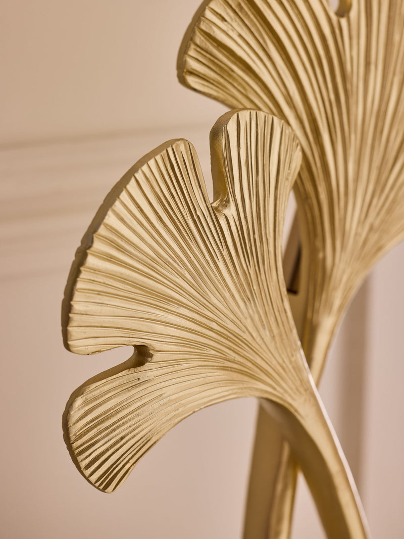 Lipsy brass ginkgo leaf table lamp 41cm, imported from the UK