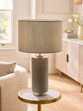 Lipsy grey faux leather table lamp 53cm, imported from the UK