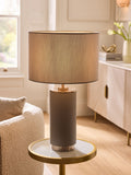 Lipsy grey faux leather table lamp 53cm, imported from the UK