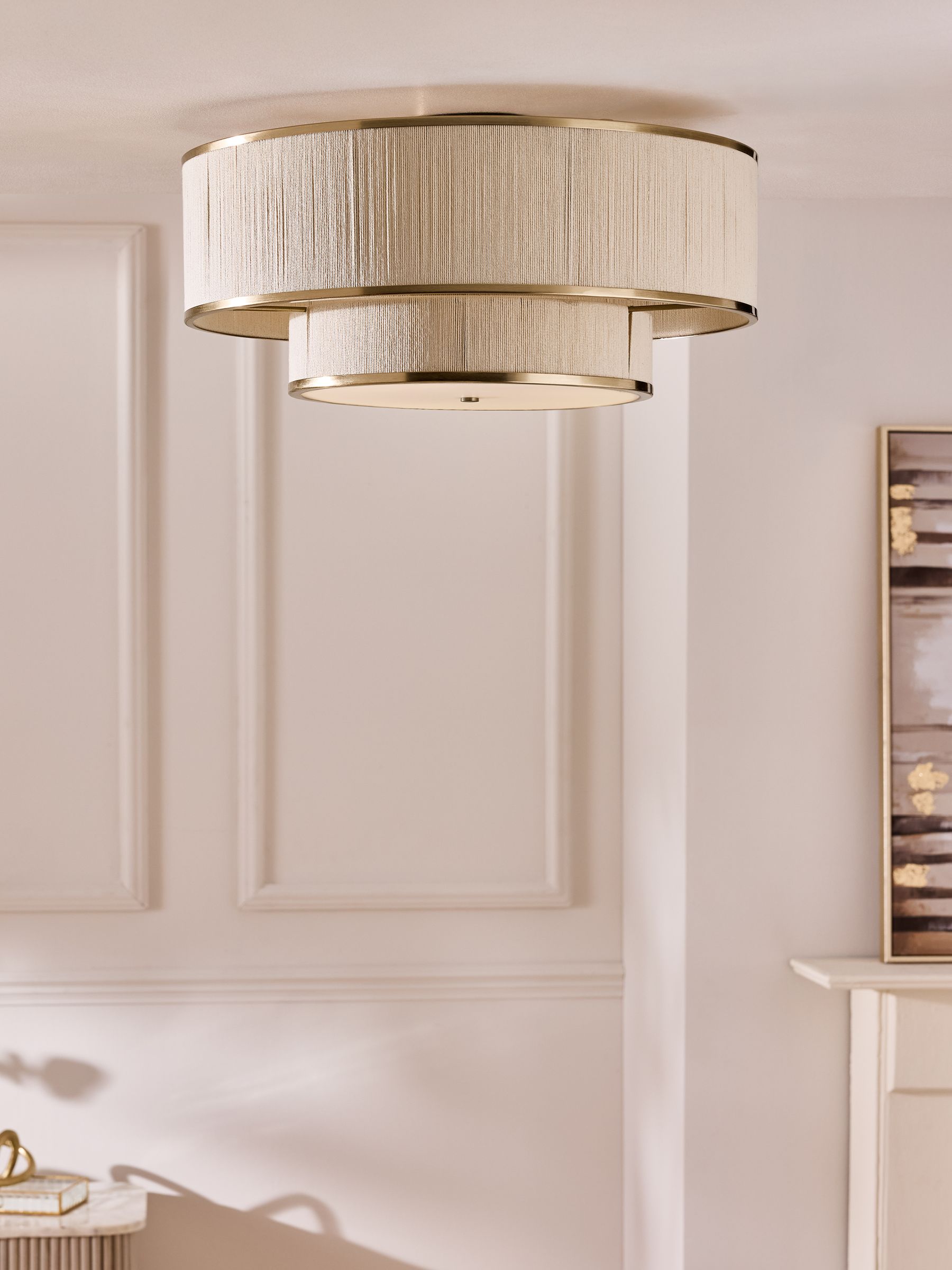 Lipsy brass wrapped 2 tier flush light 45cm, UK version