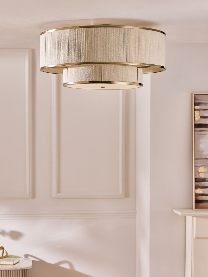 Lipsy brass wrapped 2 tier flush light 45cm, UK version