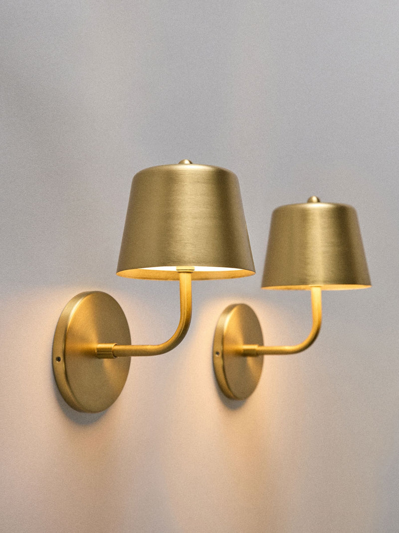 The Set brass rechargeable wall lights 2 pack (British brand)