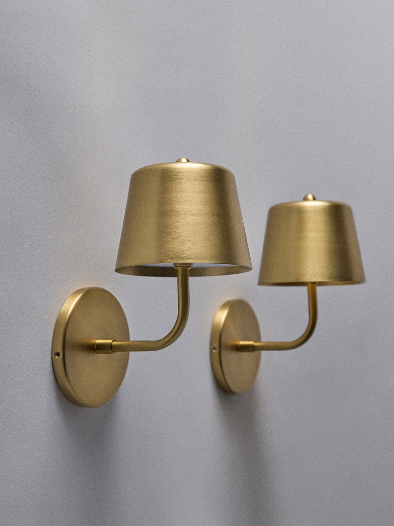 The Set brass rechargeable wall lights 2 pack (British brand)