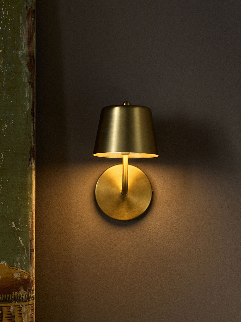 The Set brass rechargeable wall lights 2 pack (British brand)