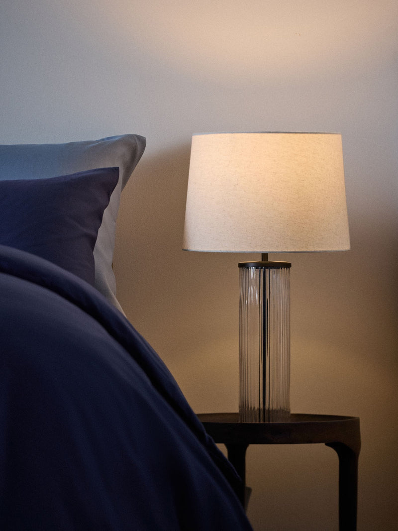 The Set ribbed glass table lamps pair - British product