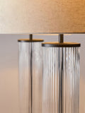 The Set ribbed glass table lamps pair - British product