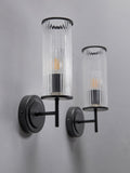 THE SET black ribbed glass wall lights 2-pack - British product