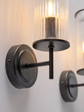 THE SET black ribbed glass wall lights 2-pack - British product