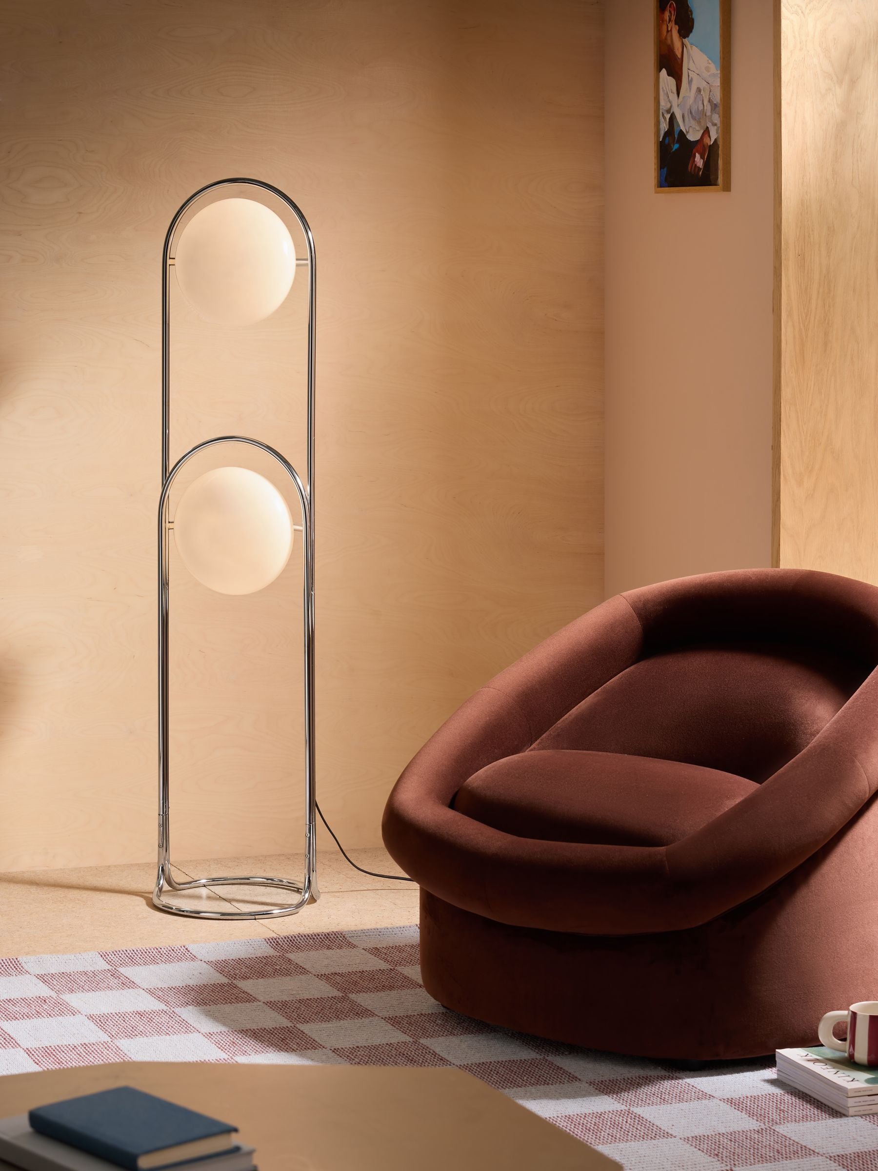 MADE.COM Chrome Piper floor lamp 140cm - British product