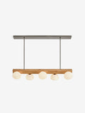 MADE.COM Cillian Diner Light pendant, natural wood and frosted glass - British product