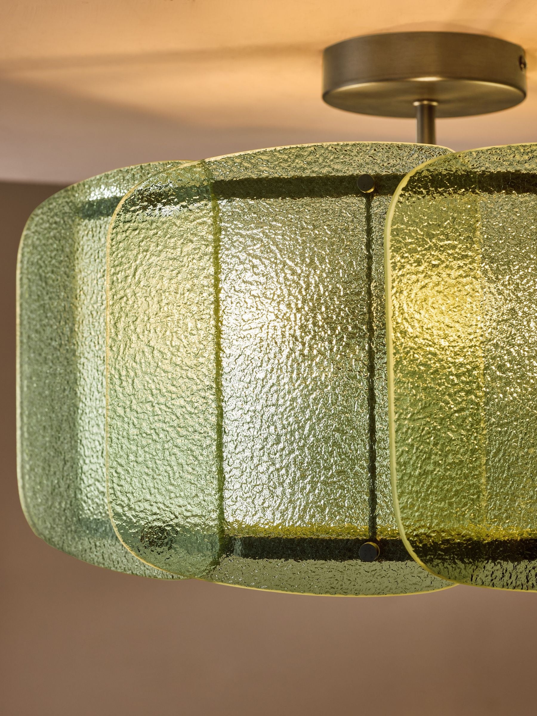 MADE.COM Sacha flush pendant light green glass 45cm, UK version