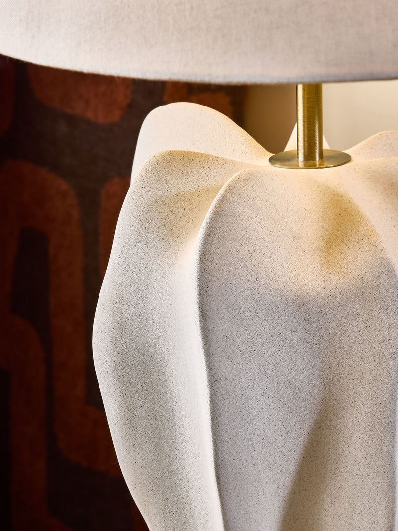 MADE.COM White Ceramic Matteo Table Lamp 59cm, imported from the UK