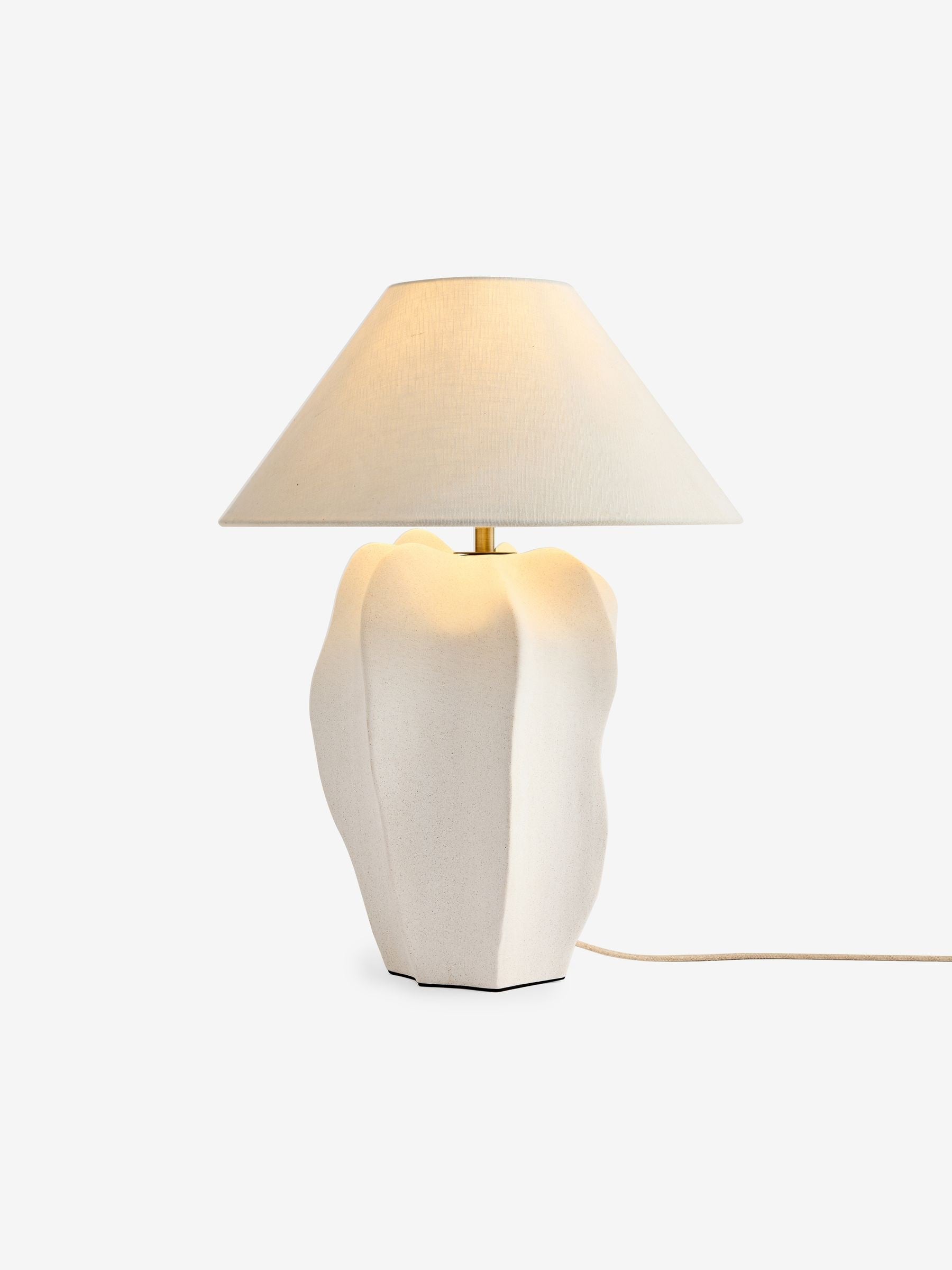 MADE.COM White Ceramic Matteo Table Lamp 59cm, imported from the UK