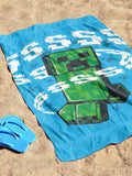 Jay Franco Minecraft Creeper cotton beach towel 71x147 cm - British product