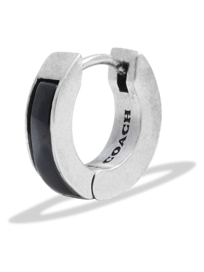 Next COACH Silver Tone Enamel Huggie Men's Earrings- Buy online at McGrocer